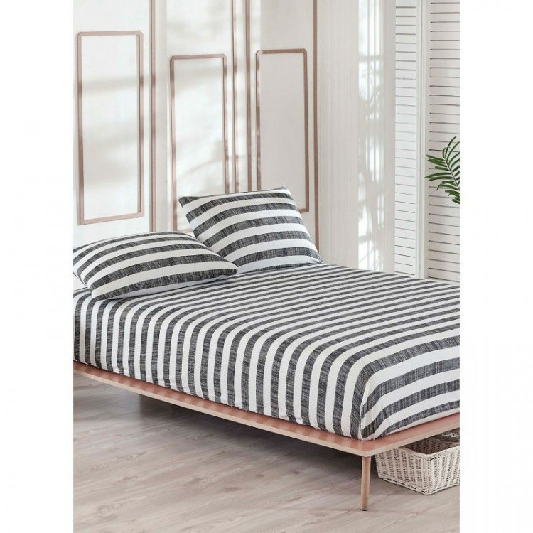 Простынь на резинке Eponj Home B&W Hook siyah 160х200 см с наволочками