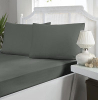 Простынь на резинке First Choice сатин Moonmist 180x200 + 30 см с наволочками Простынь на резинке First Choice сатин Moonmist 180x200 + 30 см с наволочками