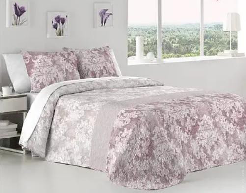 Покривало Antilo Benisa malva 250x270 см з наволочками 50x70 см