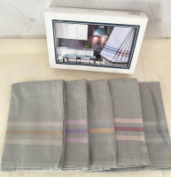 Набір кухонних вафельних рушників Maison Dor з 5-ти штук 45х70 см Сірі