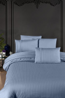 Постільна білизна First Choice New trend dusty blue сатин Delux євро Постільна білизна First Choice New trend dusty blue сатин Delux євро