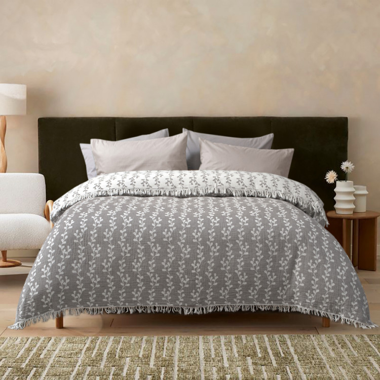 Покрывало пике Lotus Home Riba gri 190х225 см 