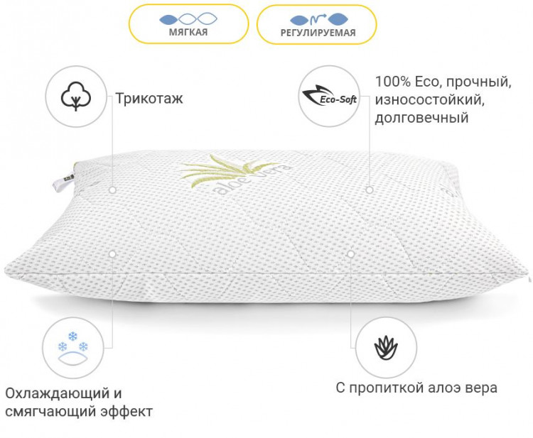 Подушка антиалергенна Mirson Alberto Eco-Soft 70x70 см, №787, м'яка