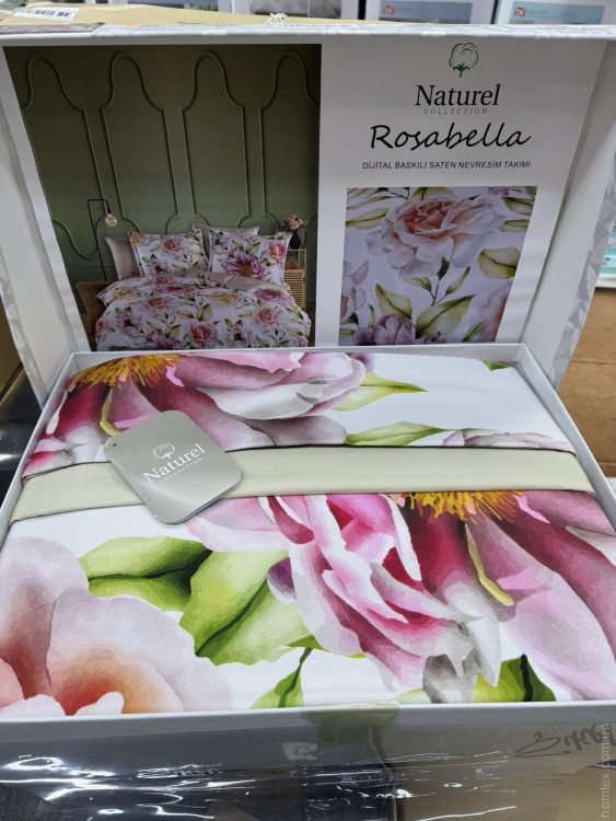 Постільна білизна сатин діджитал Naturel Rosabella євро
