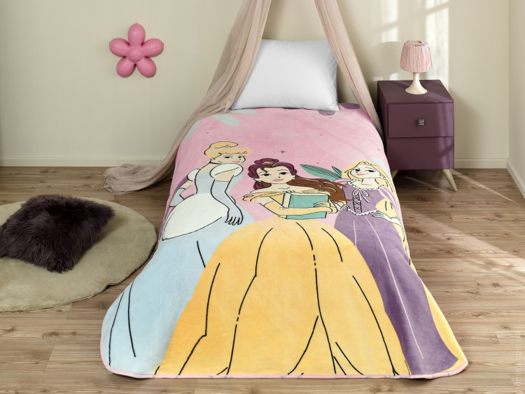 Плед дитячий Tac Disney Princess Fun and Boid 160x220 см Плед дитячий Tac Disney Princess Fun and Boid 160x220 см