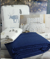 Постельное белье Cotton Collection Олени - Пингвины - Медведи полуторное