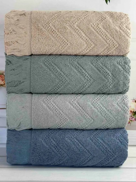 Набор махровых полотенец Hazangulu из 4-х штук 50х90 см, модель 20