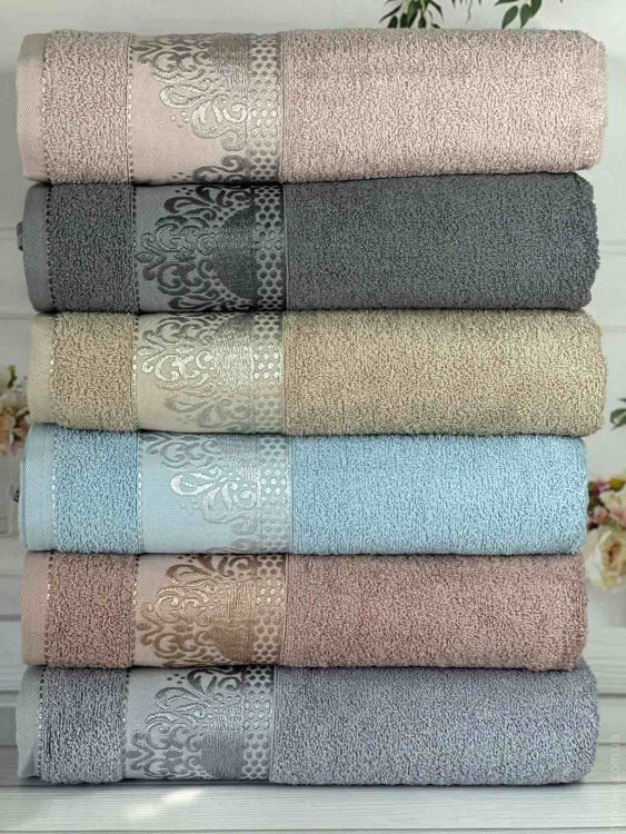 Набір махрових рушників Durul havlu із 6 шт. 70х140 см, модель 21