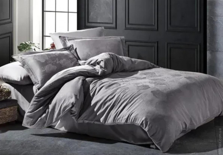 Постільна білизна Saheser Tallia antracit євро сатин-жаккард Постільна білизна Saheser Tallia antracit євро сатин-жаккард