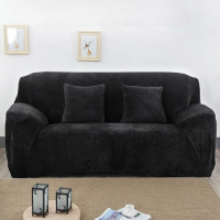 Чехол на двухместный диван замша HomyTex черный