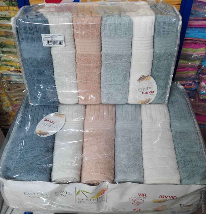 Набор жаккардовых полотенец Cestepe Lux Cotton Parka из 6 штук 70х140 см