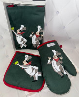 Набор кухонный Maison Dor - Фартук, Прихватка, Рукавичка Зеленый