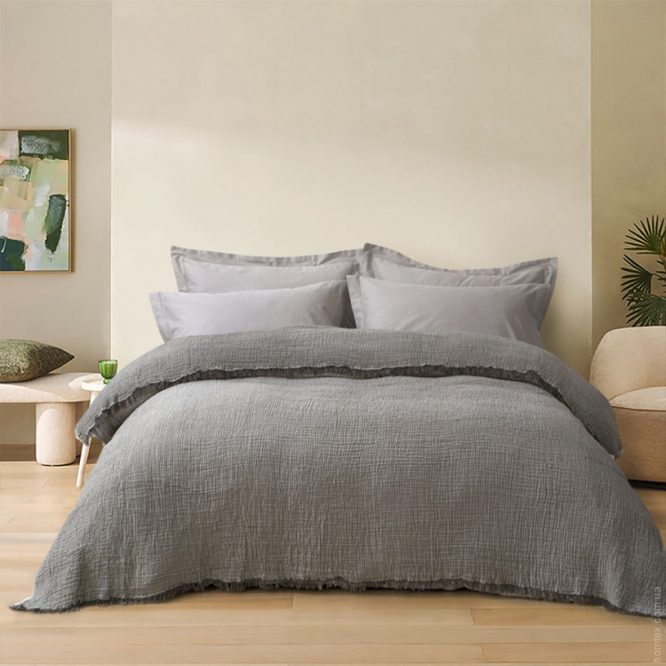 Покривало Lotus Home Larna muslin anthracite 160х200 см