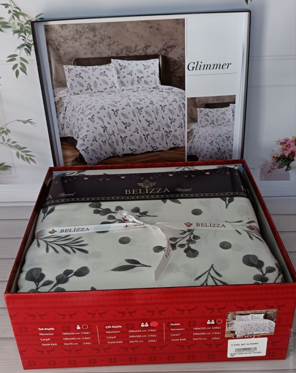 Постельное белье Belizza Фланель Glimmer евро