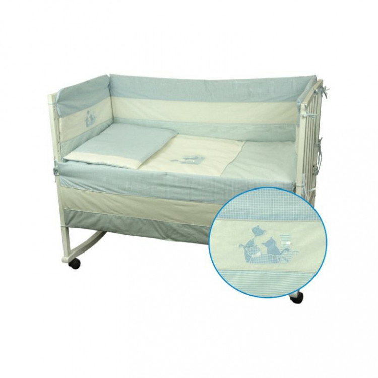 Спальный комплект для детской кроватки Руно "Котята" голубой