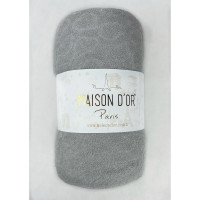 Підковдра махрова на резинці з наволочками Maison D'or 180x200 см сіра