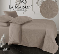 Постельное белье вареный хлопок La Maison Armen stone евро с объемным рисунком
