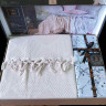 Комплект постельного белья с вафельным покрывалом 220x240 см Pike Set (ТМ New Home) Mina бежевый