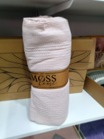 Вафельное покрывало - пике Moss Home 210х230 см пудровое