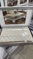 Скатерть силиконовая прямоугольная Maison Royale Lukka 160х220 см с кружевом, модель 5 Скатерть силиконовая прямоугольная Maison Royale Lukka 160х220 см с кружевом, модель 5