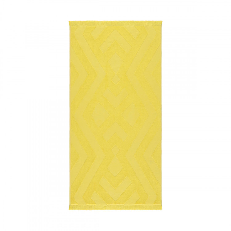 Пляжний рушник Maisonette MarMaris Peshtemal жовтий 350 г/м2 75х150 см 