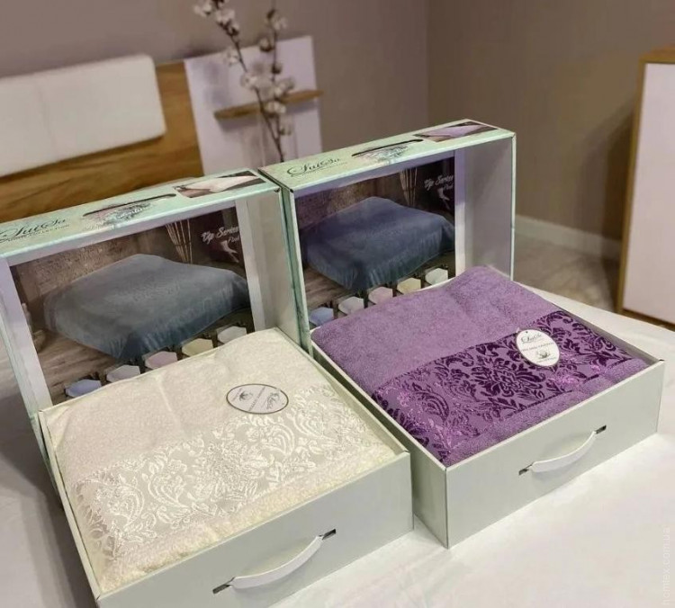 Махрова простирадло Luisa 160x200 см бежева Махрова простирадло Luisa 160x200 см бежева