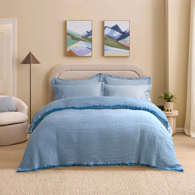 Покривало Lotus Home Larna muslin blue 160х200 см