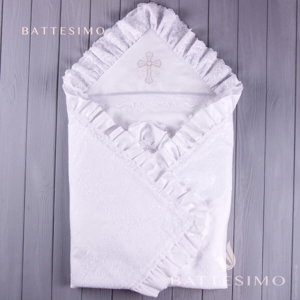 Крыжма для крещения Battesimo Семейные ценности белая