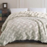 Муслиновое покрывало Moss Home 230x250 см Полоски крем - оливка