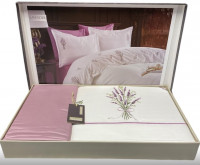 Постельное белье Dantela Vita Lavender с вышивкой евро