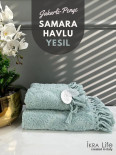 Набор махровых полотенец Ikra Life Samara yesil 50x90 см + 70х140 см