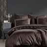 Постельное белье Dantela Vita сатин с вышивкой Imge kahve коричневый семейный