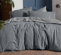 Постельное белье вареный хлопок + муслин Sarev Mood Comfort Kenyon Gri евро