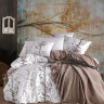 Комплект постельного белья с вафельным покрывалом 220x240 см Pike Set (ТМ New Home) Mina серо - бежевый 