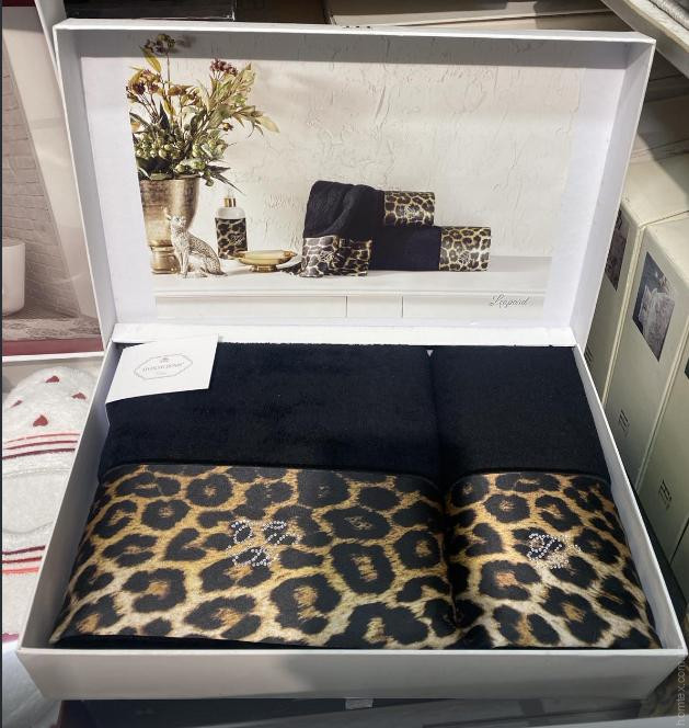 Набір рушників Tivolyo Home Leopard з 2-х штук 50x100 см+ 75x150 см
