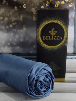 Простирадло на резинці Belizza синя 180х200 см + 2 наволочки 50х70 см