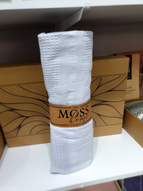 Вафельное покрывало - пике Moss Home 210х230 см серое