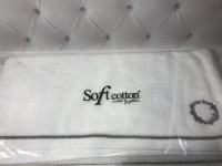 Махровое полотенце с серебрянной вышивкой 50х100 см. Soft cotton Sehzade серебро