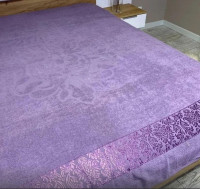 Махрова простирадло Luisa 160x200 см фіолетова