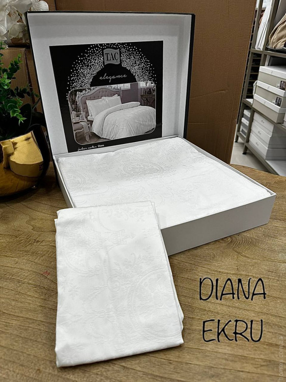 Постельное белье TAC жаккард Diana Ecru евро