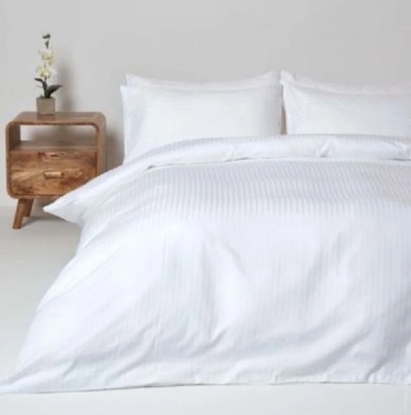 Постільна білизна SoundSleep Stripe біла сатин-страйп двоспальний 