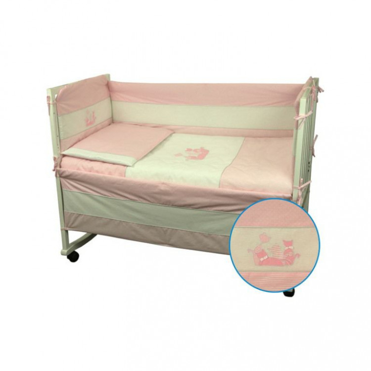 Спальный комплект для детской кроватки Руно "Котята" розовый