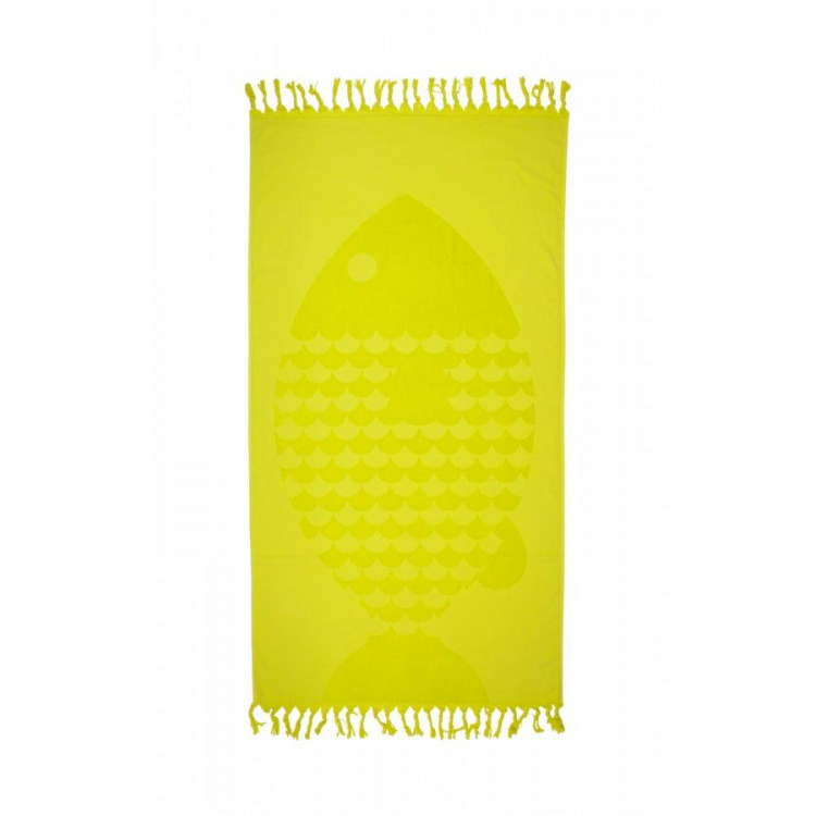 Полотенце махровое Barine Fish Lime желтый 50x90 см 