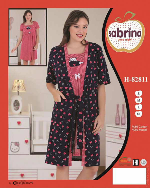 Комплект халат+ночная рубашка Sabrina sab 82811