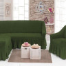 Натяжной чехол для углового дивана + 1 кресло Golden зеленый