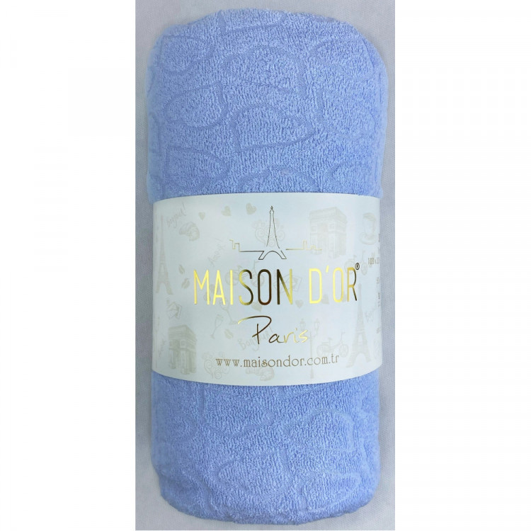 Підковдра махрова на резинці з наволочками Maison D'or 180x200 см голуба