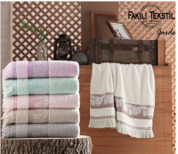 Набір махрових рушників Fakili Tekstil vip cotton Garden 70x140 см з 6-ти штук