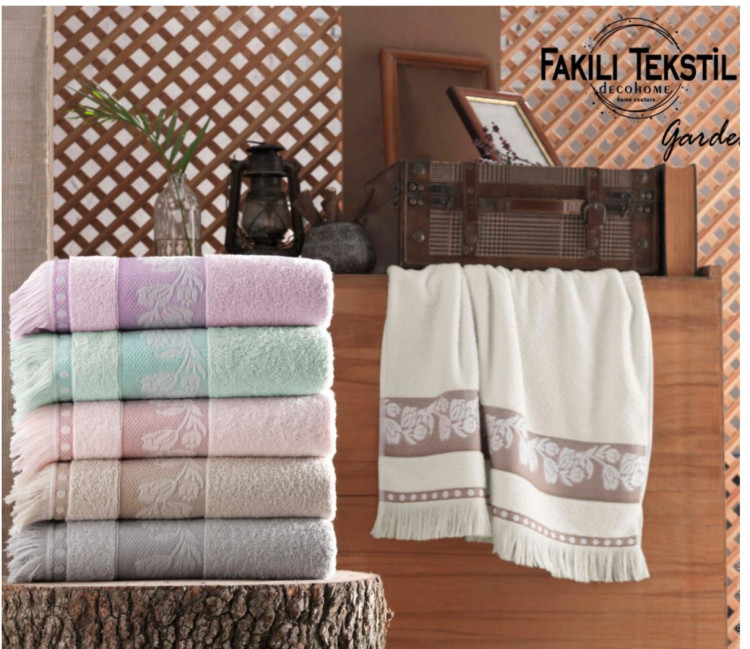 Набор махровых полотенец Fakili Tekstil vip cotton Garden 70x140 см из 6-ти штук