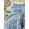 Набор постельное белье с покрывалом Karaca Home Lanika mavi 2020-1 голубой евро