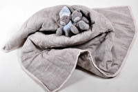 Зимнее льняное детское одеяло с наполнителем лен 105х140 см.